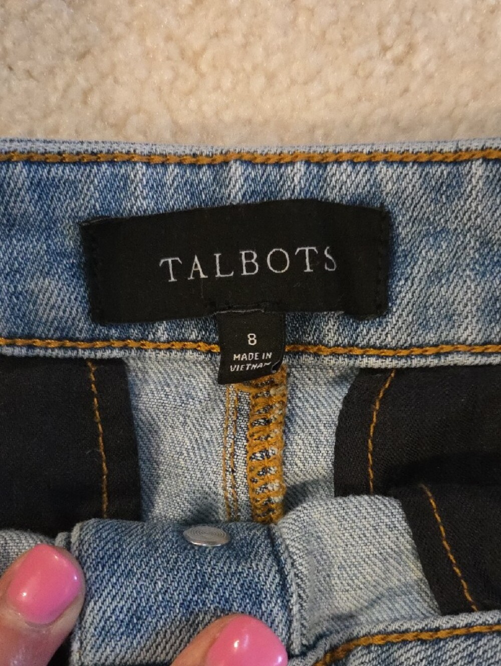Light Blue Denim Button-Front Skirt - Picture 2 of 8